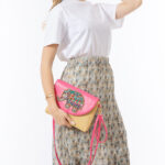 Buddha Stones Hamsa Elephant Flower Straw Woven Crossbody Bag Shoulder Bag Handbag Crossbody Bag BS 12