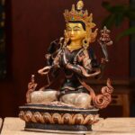 Buddha Stones Bodhisattva Chenrezig Four-armed Avalokitesvara Protection Copper Statue Decoration Decorations BS 3