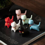 Buddha Stones Mini Small Cute Cat Tea Pet Ceramic Home Desk Figurine Decoration Decorations BS 13