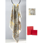 Buddha Stones Jungle Oil Painting Auspicious Clouds 100% Mulberry Silk Scarf Premium Grade 6A Double-sided Silk Neck Scarf Silk Shawl BS 8