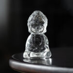 Buddha Stones Mini Tathagata Buddha Liuli Serenity Desk Decoration Decorations BS Transparent Buddha 5.3*4*8.5cm
