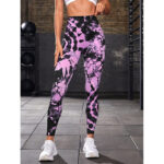 Buddha Stones Tie Dye Print Pants Sports Fitness Yoga High Waist Leggings Women's Yoga Pants Leggings BS 20