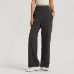 Buddha Stones High Waist Breathable Track Pants For Sports Fitness Yoga Track Pants BS Dark Gray XL(Waist 69cm/Hips 113cm/Length 106cm)