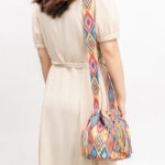 Buddha Stones Colorful Geometry Flowers Print Canvas Bucket Crossbody Bag Shoulder Bag Crossbody Bag BS 7
