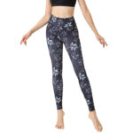 Buddha Stones Spots Maple Leaf Print Sports Exercise Fitness High Waist Leggings Women's Yoga Pants Women's Leggings BS 5