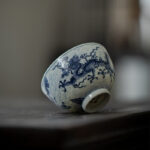 Buddha Stones Blue Dragon Design Ceramic Teacup Kung Fu Tea Cups Cup BS 2