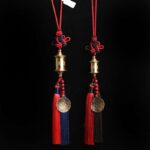 Buddha Stones Tibet Om Mani Padme Hum Prayer Wheel Nine Palace Eight Trigrams Copper Car Hanging Decoration Car Hanging Decoration BS 1