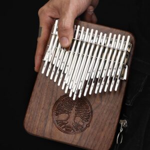 Buddha Stones Kalimba 34 Keys Thumb Piano Tree of Life Design Portable Finger Marimba Piano 1