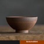 Buddha Stones Handcrafted Retro Brown Ceramic Teacup Kung Fu Tea Cup Cup BS 8x4cmx90ml