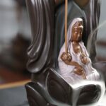 Buddha Stones Buddha Avalokitesvara Chenrezig Ksitigarbha Ceramic Lotus Blessing Backflow Incense Burner Incense Burner BS 2