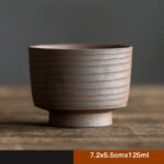 Buddha Stones Handcrafted Retro Brown Ceramic Teacup Kung Fu Tea Cup Cup BS 7.2x5.5cmx125ml