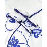 Buddha Stones Blue And White Porcelain Color Peony Flower Pattern Cheongsam Dress Women's Qipao Dress Cheongsam Dresses BS 9