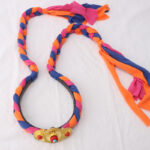 Buddha Stones Tibetan Colorful Tassel Beads Hair Decoration Hair Accessories Decorations BS Orange Three Beads