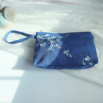 Buddha Stones Small Flower Plum Cherry Crane Peach Blossom Embroidery Canvas Wallet Shopping Purse Purse BS 15