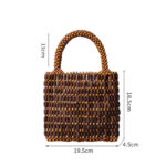 Buddha Stones Hand-woven Wooden Beads Handbag Handbags BS 6