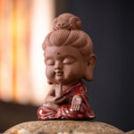 Buddha Stones Mini Gautama Buddha Sakyamuni Kwan Yin Avalokitesvara Ksitigarbha Serenity Ceramic Desk Decoration Decorations BS 15