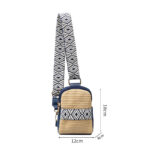Buddha Stones Small Geometry Straw Woven Crossbody Bag Shoulder Bag Crossbody Bag BS 9