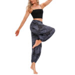 Buddha Stones Casual Loose Round Rose Pattern Harem Trousers Women's Yoga Pants Women's Harem Pants BS 12