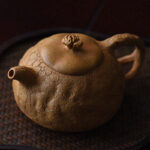Buddha Stones Handmade Vintage Tree Texture Purple Clay Kung Fu Teapot 220ml Teapot BS 7