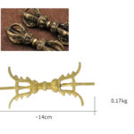 Buddha Stones Handmade Nepal Five Prong Three Prong Vajra Dorje Strength Copper Decoration Dorje BS 15