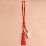 Buddha Stones Mini Cute Deer Glowstone Luminous Lucky Deer Energy Key Chain Phone Car Hanging Decoration Key Chain BS Luminous Deer Car Hanging Decoration