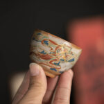 Buddha Stones Dunhuang Flying Apsaras Ceramic Gaiwan Sancai Teacup Kung Fu Tea Cup With Lid Cup BS 23