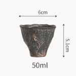 Buddha Stones Lotus Flower Shape Zen Ceramic Teacup Kung Fu Tea Cup 50ml Cup BS 12