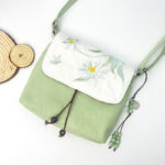 Buddha Stones Embroidered Camellia Epiphyllum Gardenia Sakura Flowers Crossbody Bag Shoulder Bag Cellphone Bag Crossbody Bag BS 9