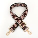 Buddha Stones Multicolor Embroidered Shoulder Bag Straps Bag Straps BS Black Wine Red