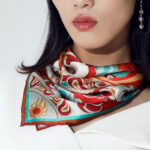 Buddha Stones Dunhuang Rebound Pipa Flying Frescoes 100% Mulberry Silk Scarf Premium Grade 6A Dunhuang Shawl Silk Scarf BS 30