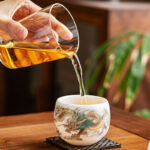 Buddha Stones Dragon Phoenix Auspicious Clouds Ceramic Teacup Kung Fu Tea Cup With Gift Box Cup BS 6