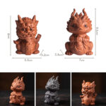 Buddha Stones Luck Dragon Wealth Tea Pet Purple Clay Figurine Decoration Decorations BS 19