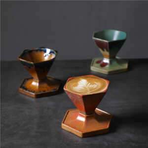 Buddha Stones Hexagon Design Ceramic Tea Coffee Mug Coffee Cup With Base 170ml Coffee Mug BS main