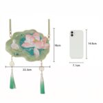 Buddha Stones Luck Embroidery Lotus Koi Fish Rabbit Flower Hanfu Bag Crossbody Bag Shoulder Bag Bag BS 15