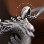 Buddha Stones 999 Sterling Silver Year Of The Dragon Auspicious Peace Buckle Carved Success Necklace Pendant (Extra 30% Off | USE CODE: FS30) Necklaces & Pendants BS 11