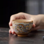Buddha Stones Dunhuang Flying Apsaras Ceramic Gaiwan Sancai Teacup Kung Fu Tea Cup With Lid Cup BS 14