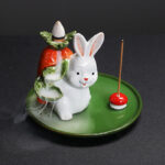 Year of the Rabbit Carrot Mushrooms Rabbit Ceramic Bunny Blessing Incense Burner (Extra 30% Off | USE CODE: FS30) Incense Burner BS 2