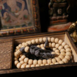 Buddha Stones 108 Mala Beads Abelia Biflora Wood Warding Off Evil Spirits Wrist Mala Mala Bracelet BS 8
