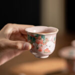 Buddha Stones Cute Strawberry Rabbit Flower Ceramic Teacup Kung Fu Tea Cup 55ml Cup BS 12