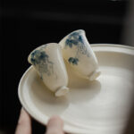 Buddha Stones Small Hand Painted Grapes Ceramic Teacup Kung Fu Tea Cup 30ml Cup BS 3