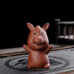 Buddha Stones Chinese Zodiac Purple Clay Wealth Ceramic Tea Pet Home Figurine Decoration Decorations BS Horse 4.3cm*4.9cm*7.7cm