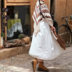 Buddha Stones Tibetan Striped Brown Beige Tassel Shawl Winter Cozy Travel Scarf Wrap Tibetan Shawl BS 5