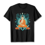 Buddha Stones Lotus Buddha Meditation Tee T-shirt T-Shirts BS Black 2XL