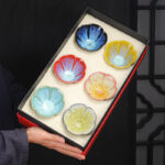 Buddha Stones 6Pcs Plum Blossom Petal Pattern Chinese Jianzhan Kiln Change Ceramic Teacup Kung Fu Tea Cup Bowl With Gift Box Jian Zhan Tea Cup BS 2