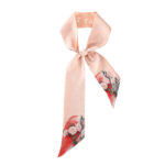 Buddha Stones Dunhuang Frescoes Mountains Sunset Floral Pattern 100% Mulberry Twilly Silk Neck Hair Scarf Silk Scarf BS Pink Roses