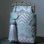 Buddha Stones Small Blue Ocean Waves Metal Chain Crossbody Bag Shoulder Bag Cellphone Bag Crossbody Bag BS 1