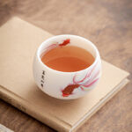 Buddha Stones Koi Fish White Porcelain Ceramic Teacup Kung Fu Tea Cup Cup BS 8