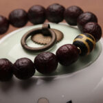 Buddha Stones Tibetan Bodhi Seed Agate Bead Luck Wealth Tassel Charm Wrist Mala Wrist Mala BS 11