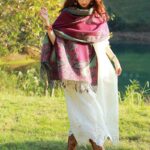 Buddha Stones Tibetan Vine Leaves Pattern Design Shawl Cozy Travel Scarf Wrap Tibetan Shawl BS 19