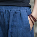 Buddha Stones Retro Wide Leg Pants Casual Women's Yoga Pants With Pockets Wide Leg Pants BS 4